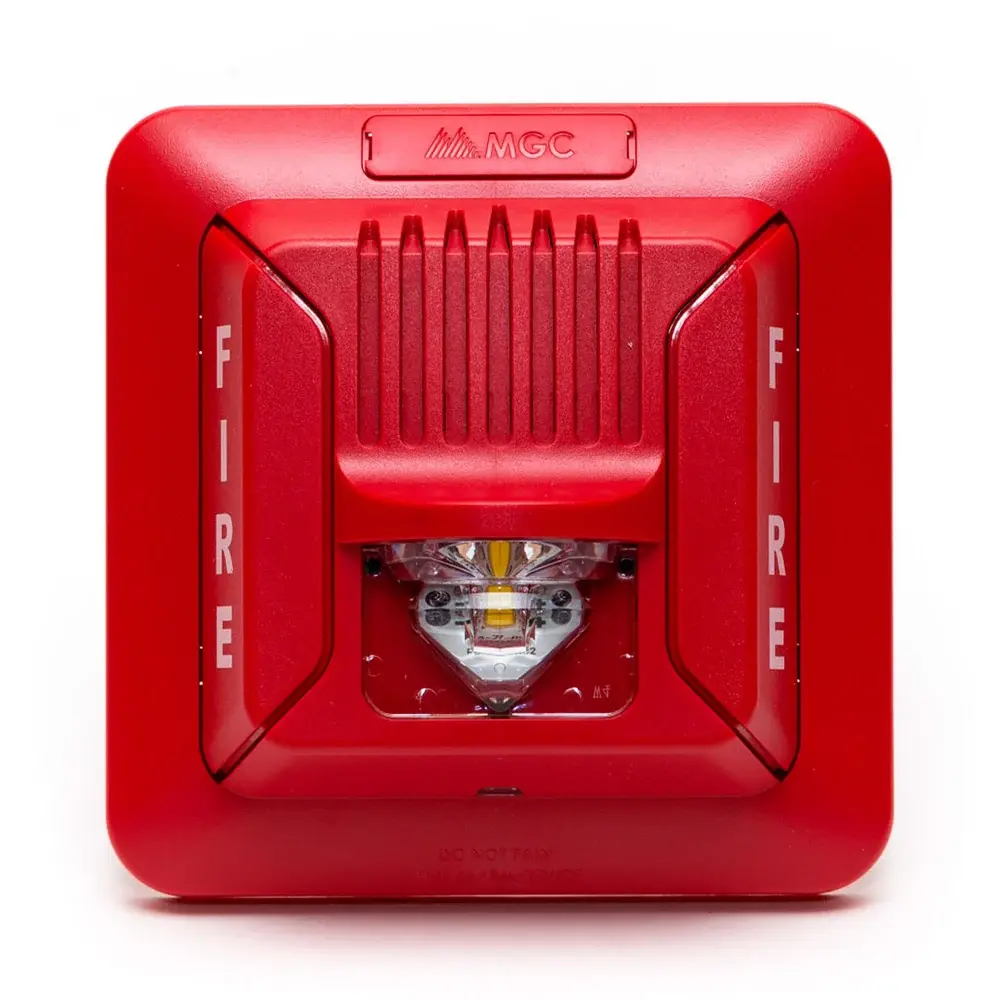 MIRCOM FHS-400-RR Sirena con luz estrobo 24V montaje en pared.webp